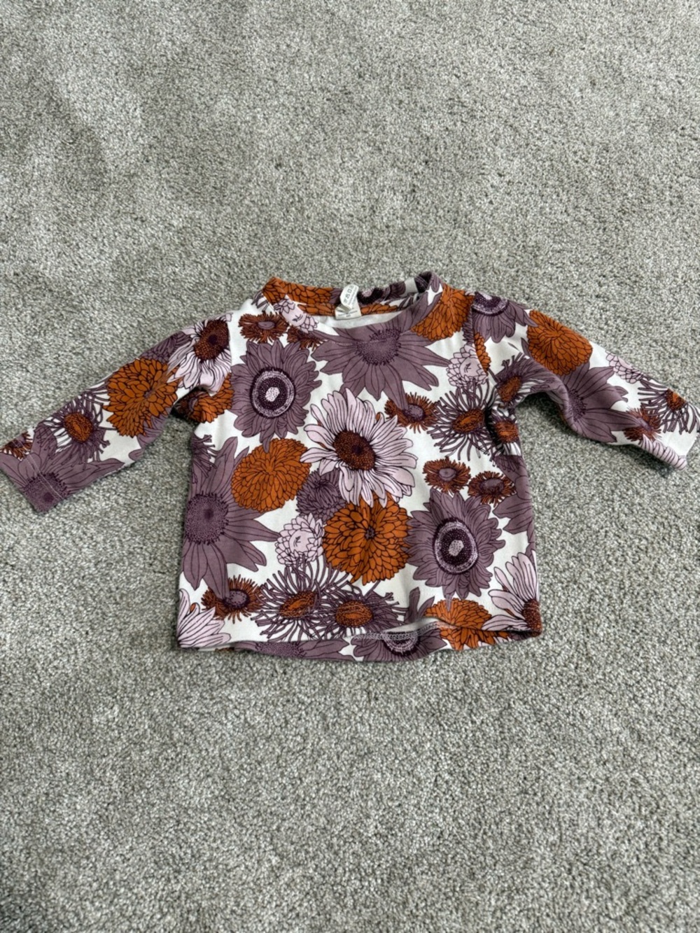 kate quinn Purple and Orange Floral Long-Sleeve Tee 12-18 mo